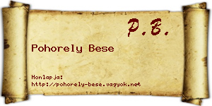 Pohorely Bese névjegykártya